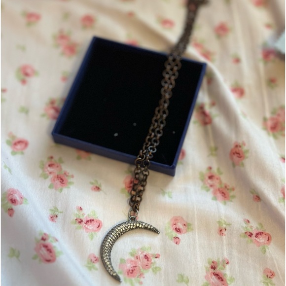 Distressed Moon Pendant Necklace - Picture 3 of 3